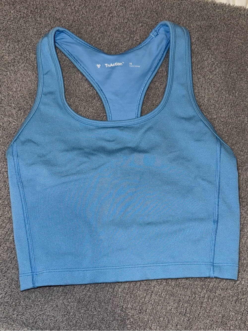 Aritzia TNA Blue Racerback Crop Tank